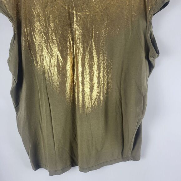 Revolve Gypsy 05 Top M Womens Gold Shimmer Cap Sleeve Pullover Top - Picture 11 of 12
